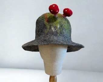 Felted Costume Hat - Mushroom Hat Handmade From Wool