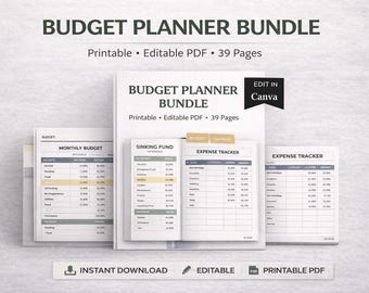 Annual Budget Planner Printable | Yearly Expense Tracker | Finance Organizer PDF
