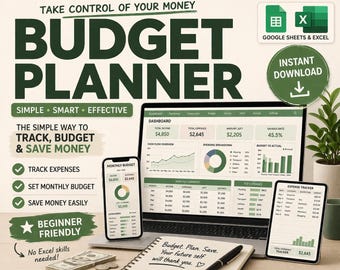 Spreadsheet budgetplanner | Budgettracker voor Google Spreadsheets en Excel | Maandelijkse financiën