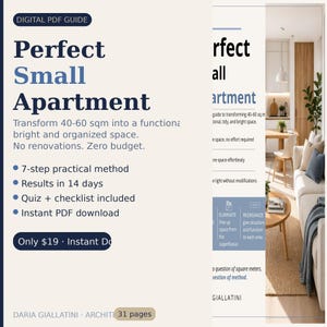 Small Apartment Guide PDF | Home Organization | Declutter & Optimize 40-60 sqm | Instant Download
