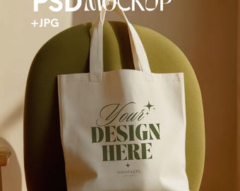 Mockup di borsa tote PSD, oggetto intelligente realistico (download digitale)