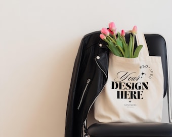 Mockup di borsa in tela, Psd con oggetto avanzato e Jpeg - Download digitale.