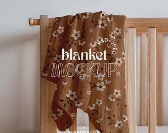Woven Blanket Mockup | PSD & JPG File for Etsy