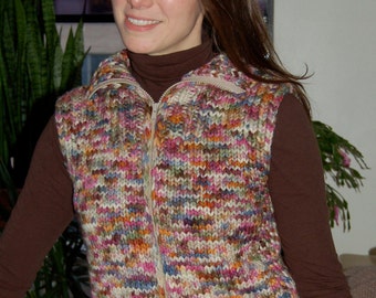 Vest with Collar to Knit PDF Pattern Instant Download