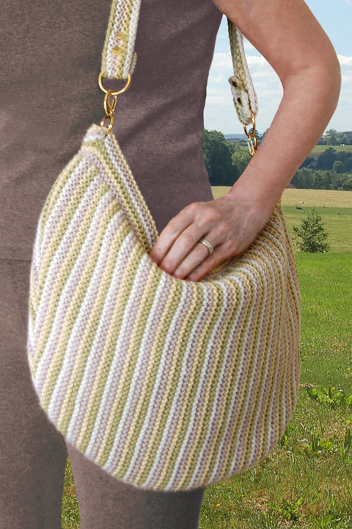 Crescent Hobo Bag to Knit PDF Pattern Instant Download Etsy
