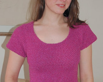 Round Neck Tee to Knit PDF Pattern Instant Download