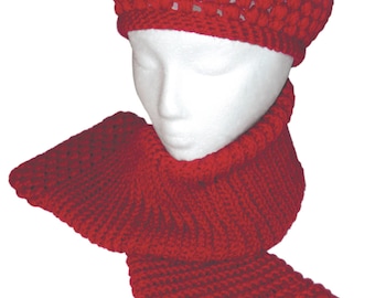 Raspberry Hat and Scarf to Crochet PDF Pattern Instant Download