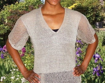 Lace Trimmed Tunic to Knit PDF Pattern Instant Download