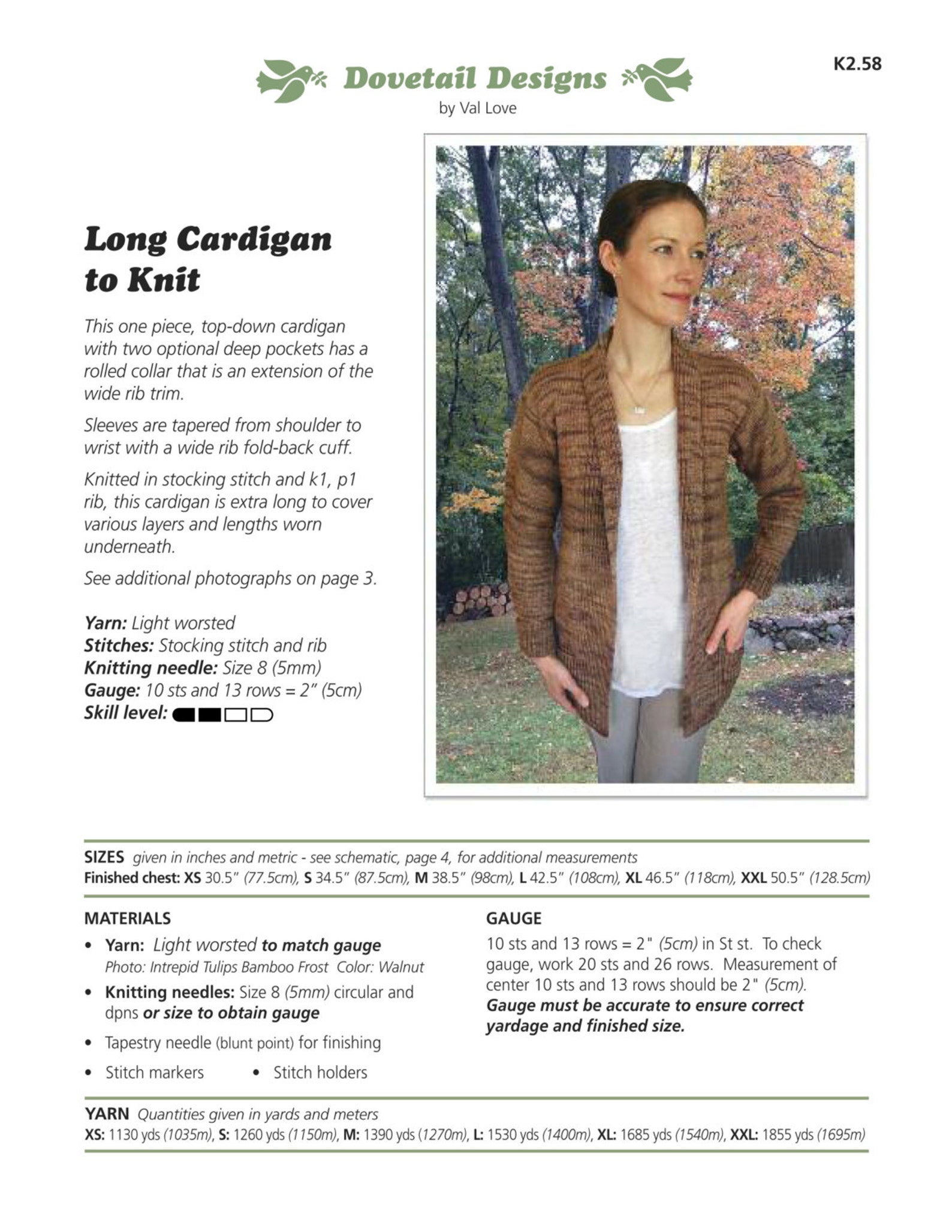 Long Cardigan to Knit PDF Pattern Instant Download - Etsy