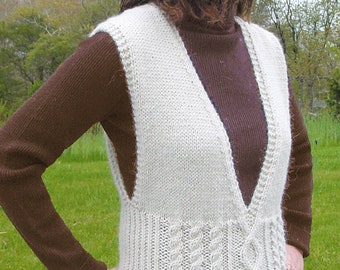 Aran Vest to Knit PDF Pattern Instant Download