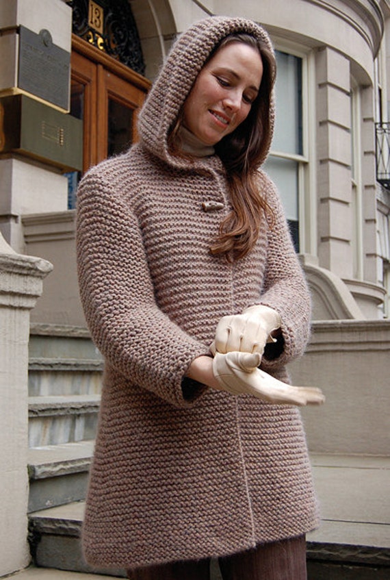 Hooded Swing Jacket to Knit PDF Pattern Instant Download - Etsy
