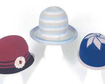 Three Hats to Crochet PDF Pattern Instant Download