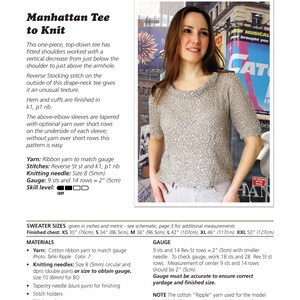 Manhattan Tee to Knit PDF Pattern Instant Download image 2