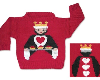 Queen of Hearts Sweater to Knit PDF Pattern Instant Download