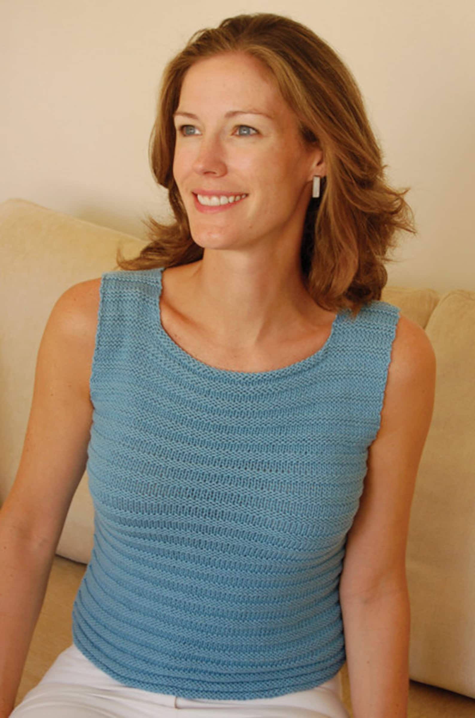 Square Neck Tank Top to Knit PDF Pattern Instant Download Etsy