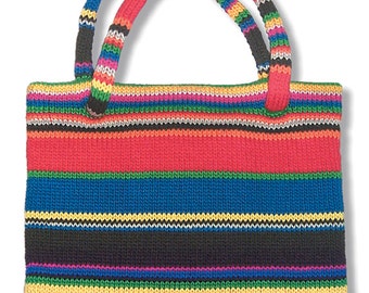 Striped Tote to Knit PDF Pattern Instant Download