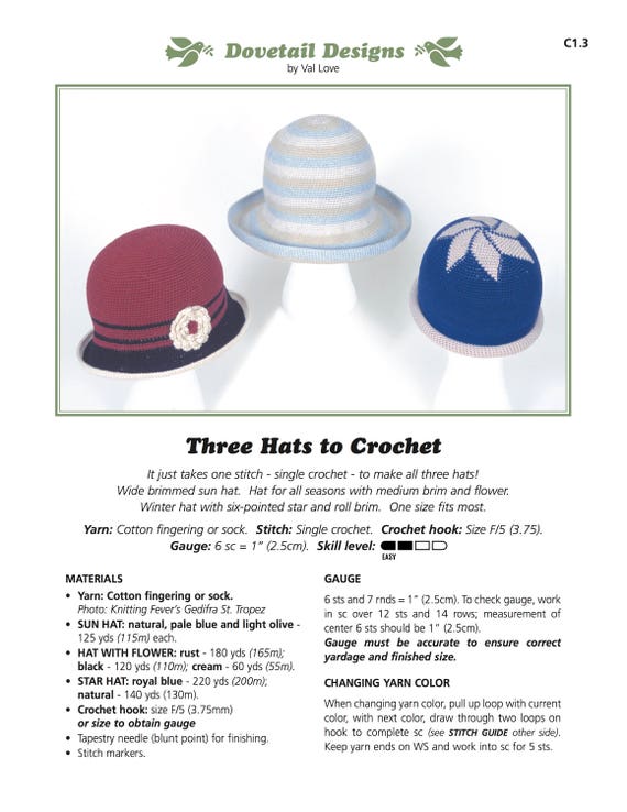 Crochet Size Hat In Inches Annie Bucket Hat Crochet Pattern — Two
