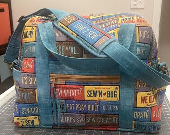 Borsa da viaggio trapuntata di alta qualità, realizzata a mano su ordinazione.