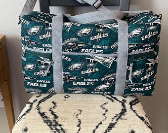 Handcrafted quilted large travel duffle - made to order