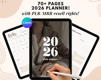 2026 Digital Planner | PLR MRR Resell Rights, Canva Template (Digital)