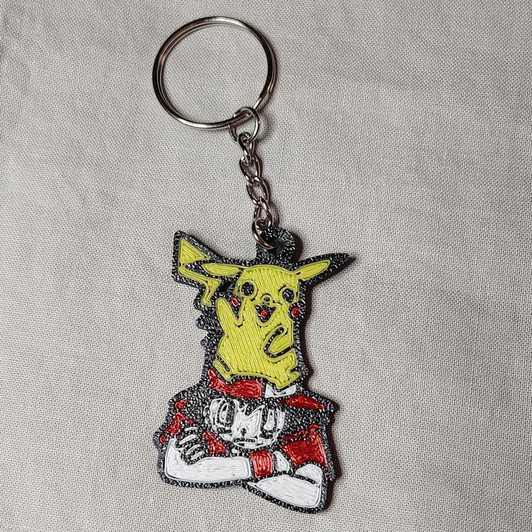 Ash Key Chain Ash/pikachu-inspired 3D Printed Keychain - Etsy