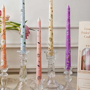 Retro Print Candle Taper Candles Colorful candles Handmade candles Dinner Table Candles Decorative Candle Birthday Gift for Her
