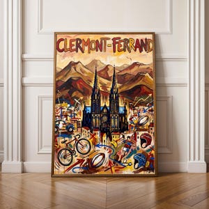 Volcanic Peaks Clermont-Ferrand Poster - Ruby inspiriert surreales Wandkunst Geschenk