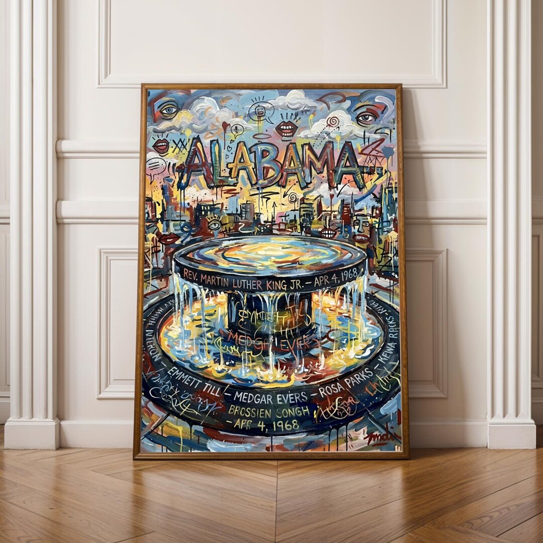 Alabama Surreal Poster – Civil Rights Memorial Hope Abstract Wall Art ...