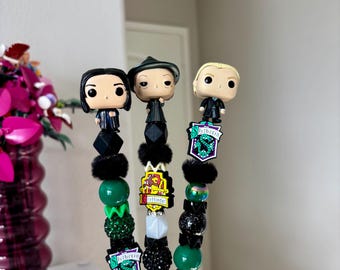 NUEVOS bolígrafos de personajes de Harry Potter (Slytherin, Gryffindor, Hufflepuff, Ravenclaw) - Bolígrafos Funko con diamantes de imitación