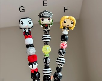 Bolígrafos Funko Pop de películas de terror: Annabelle, Frankenstein y Beetlejuice. Regalos de Navidad.