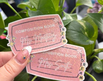 Pegatina personalizada con el nombre del profesor: pegatina holográfica impermeable para cuaderno de composición.