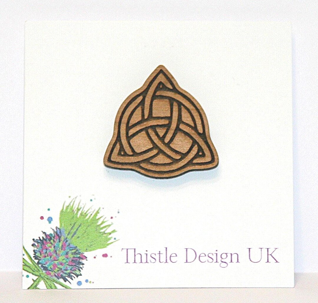 Trinity Pin Ring Trinity Knot Pin: Natural Cherry Wood Pins - Etsy