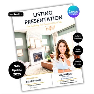 Real Estate Listing Presentation Template | Canva Editable | Win Listings Fast | NAR 2026 | Realtor Marketing