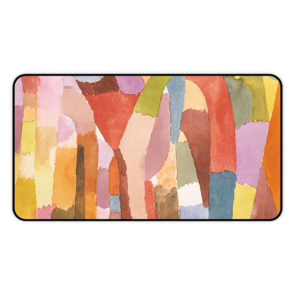 Abstract Watercolor Desk Mat: Colorful Neoprene Mouse Pad