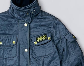 Barbour International Womens Quilted Jacket Size UK 10/ EUR 36/ US 6 Vintage Coat