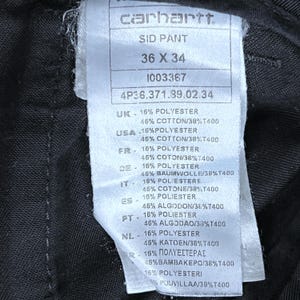 Carhartt SID Pant 36x34 Navy Blue Workwear Chino Trousers Stretch Streetwear image 5