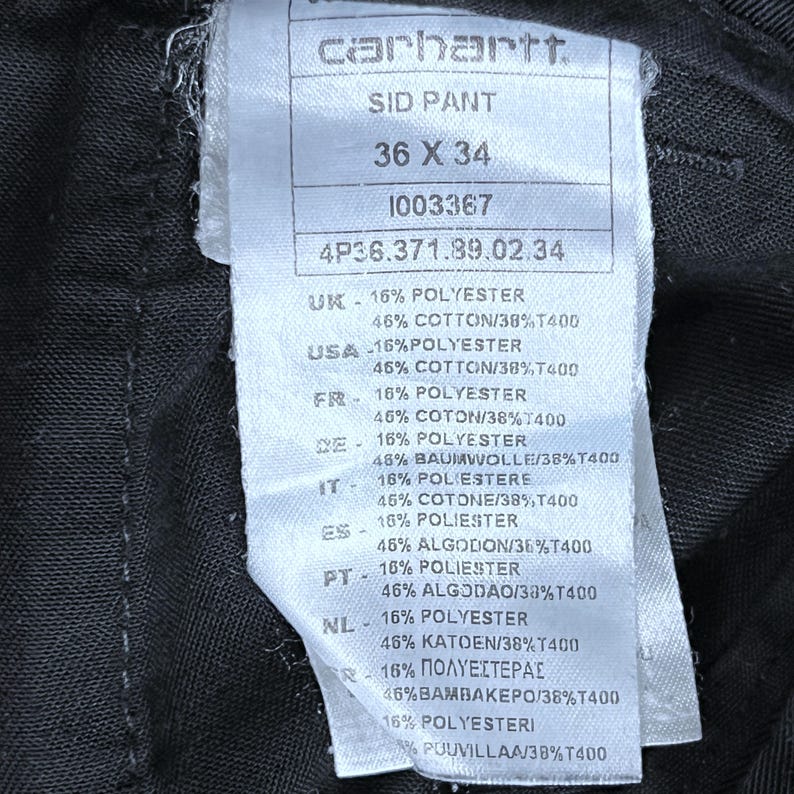 Carhartt SID Pant 36x34 Navy Blue Workwear Chino Trousers Stretch Streetwear image 5