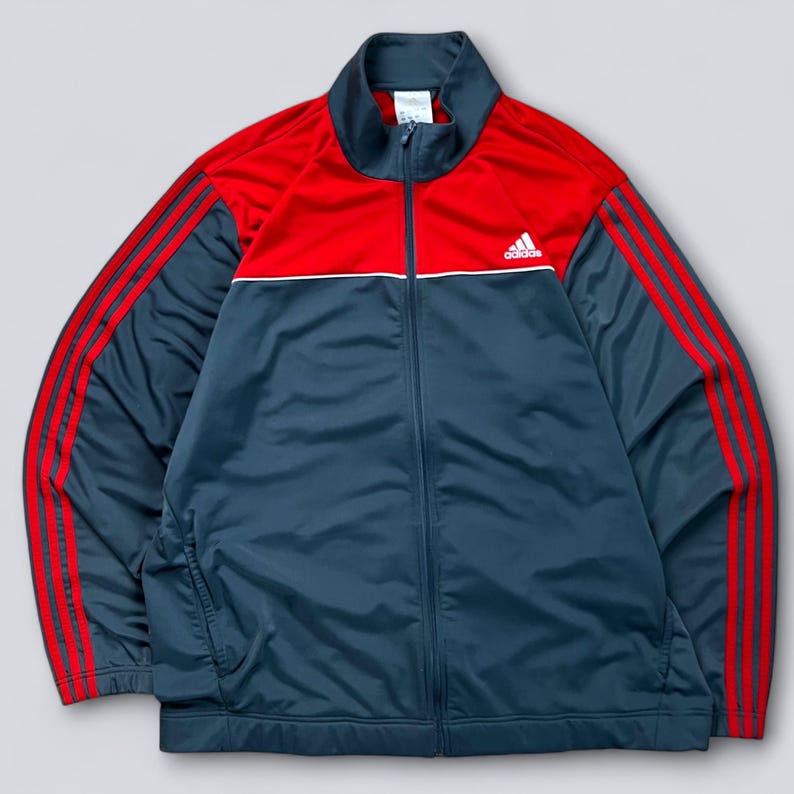 Adidas Vintage Track Jacket Retro Sportswear Zip Up Athletic Jacket Size 2XL image 1