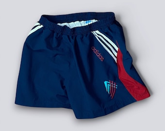Vintage Adidas Shorts Navy Blue | Authentic 90s Retro Athletic Running Trunks | Classic 3 Stripes Streetwear | Summer Sportswear | Size M