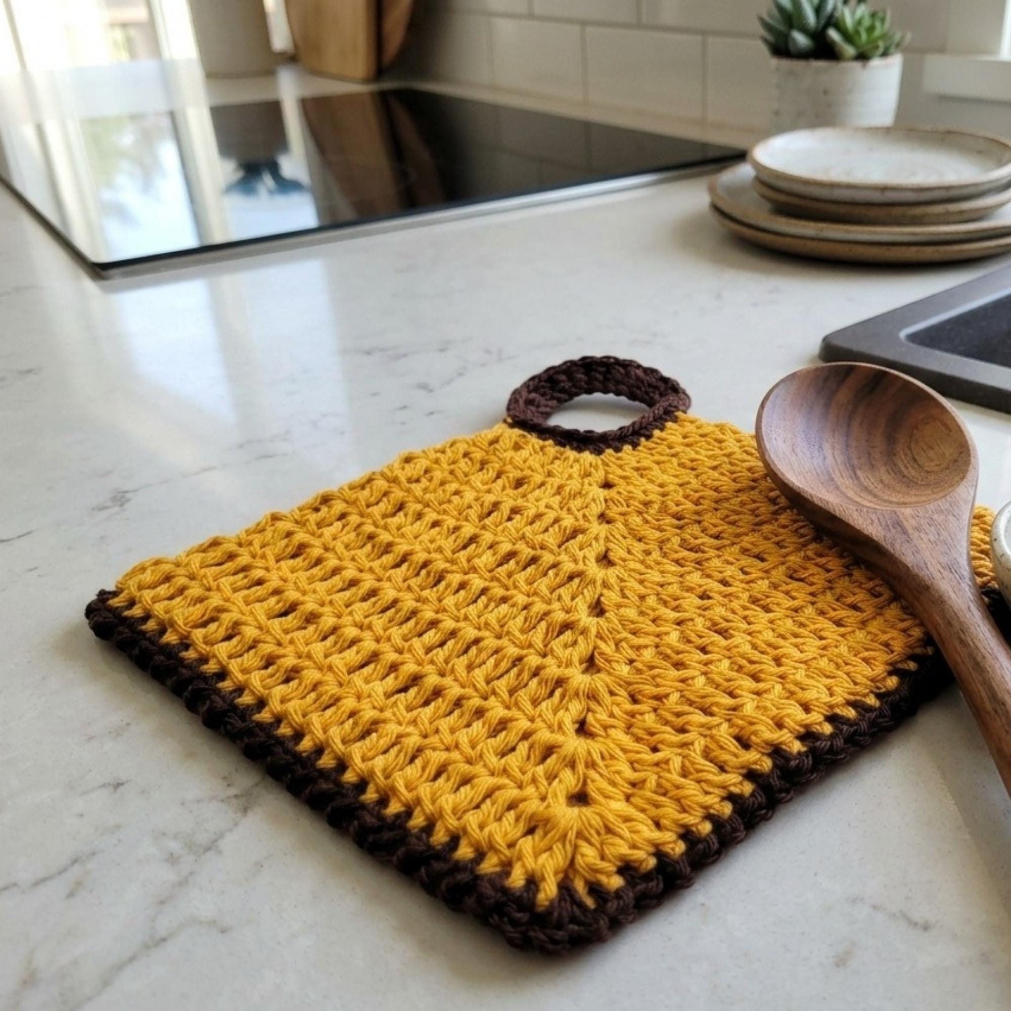 35 Crochet Patterns for the Kitchen You’ll Want to Make 17 Granny Square Potholder Crochet Pattern Farmhouse Kitchen