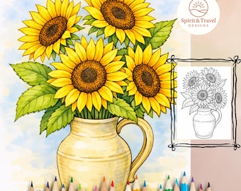 Flower Coloring Book for Adults | 50 Flower Coloring Pages | Coloring Book for Adults | Instant Download | Printable PDF File