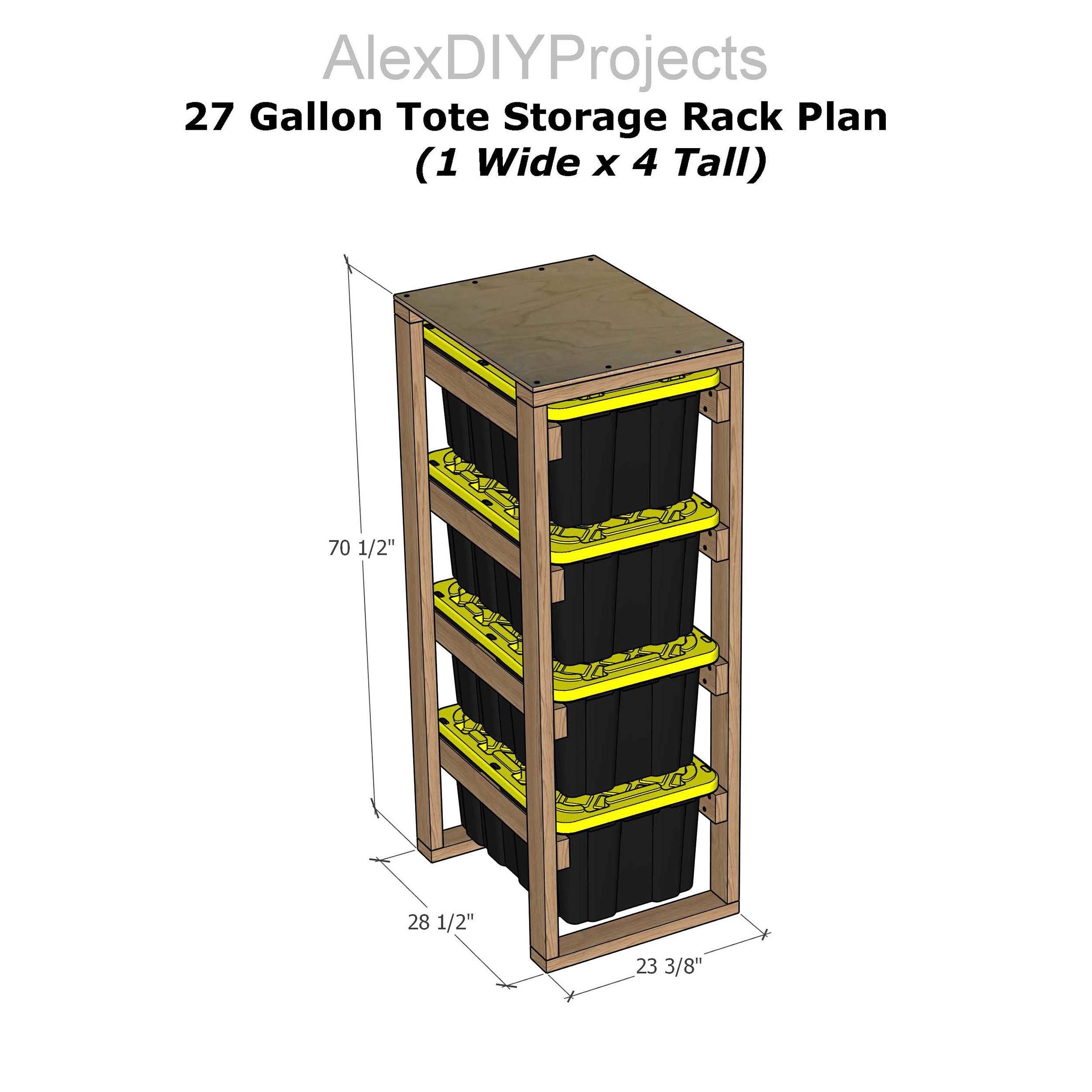 HDX 27 Gallon Tote Rack Plans | 4-in-1 Bundle (PDF Download) | DIY ...