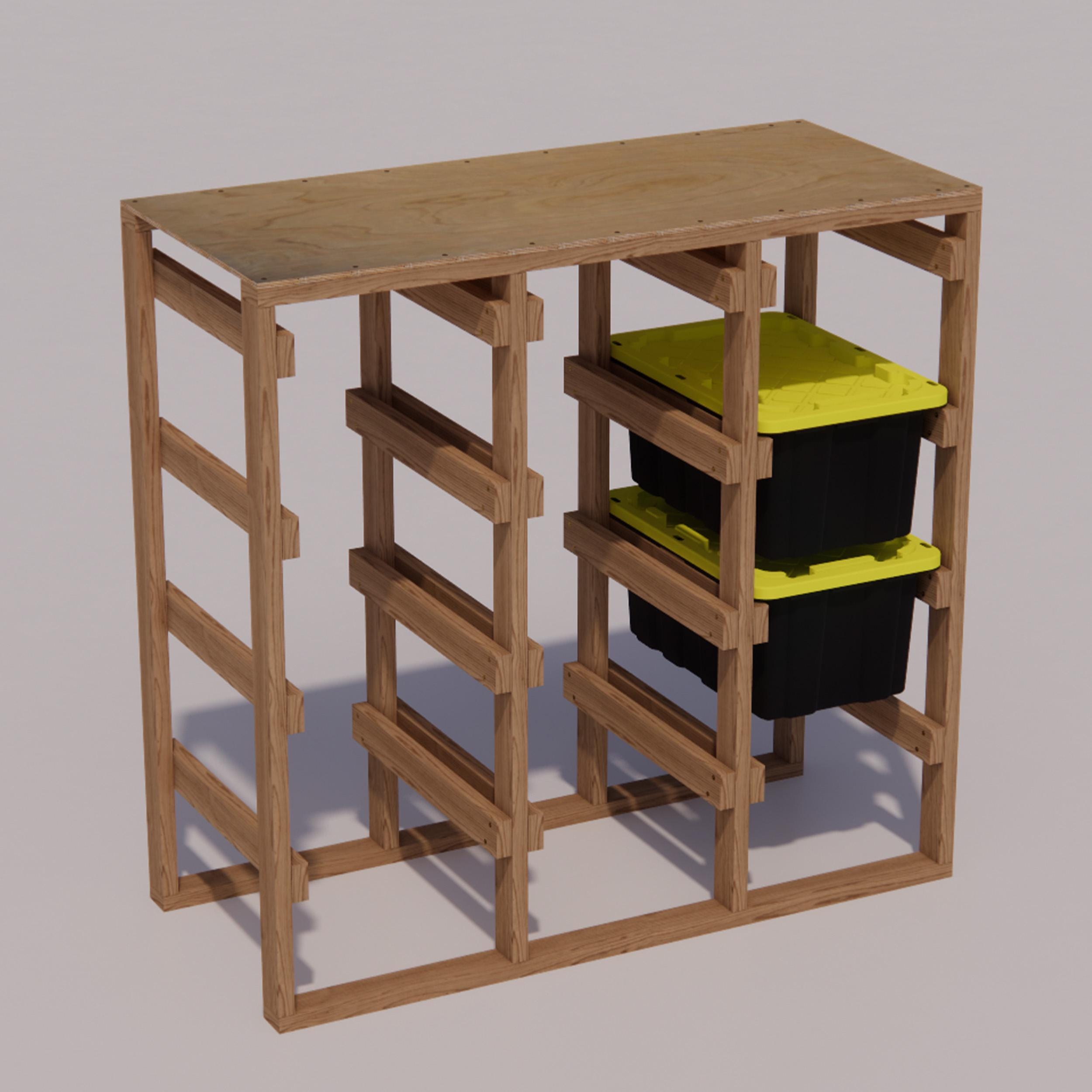 DIY 27 Gallon Tote Rack Plans | Fits HDX 27-gal Tough Storage Bins ...