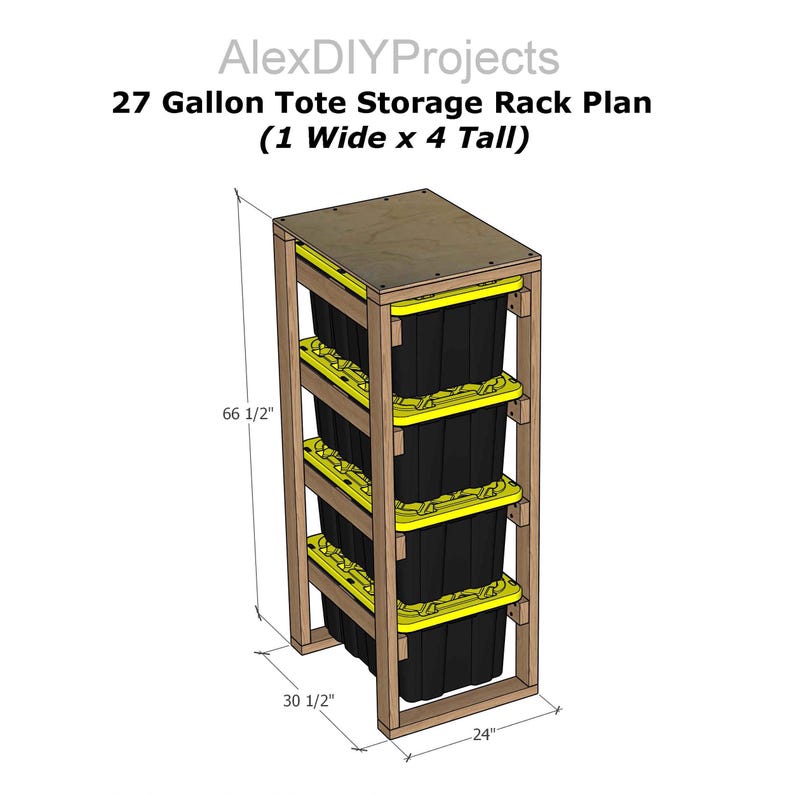 Sam's Tote Rack DIY 27 Gallon Tote Rack Plans for Costco, Lowe’s, Walmart & Sam’s Club ...