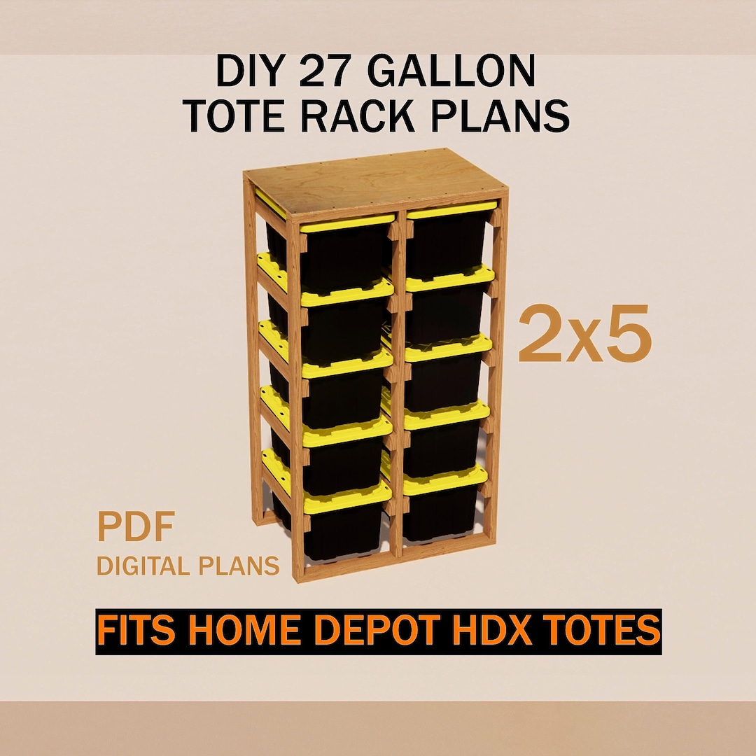 DIY Garage Storage Rack Plans | Heavy Duty 10-tote Shelving for HDX 27 ...