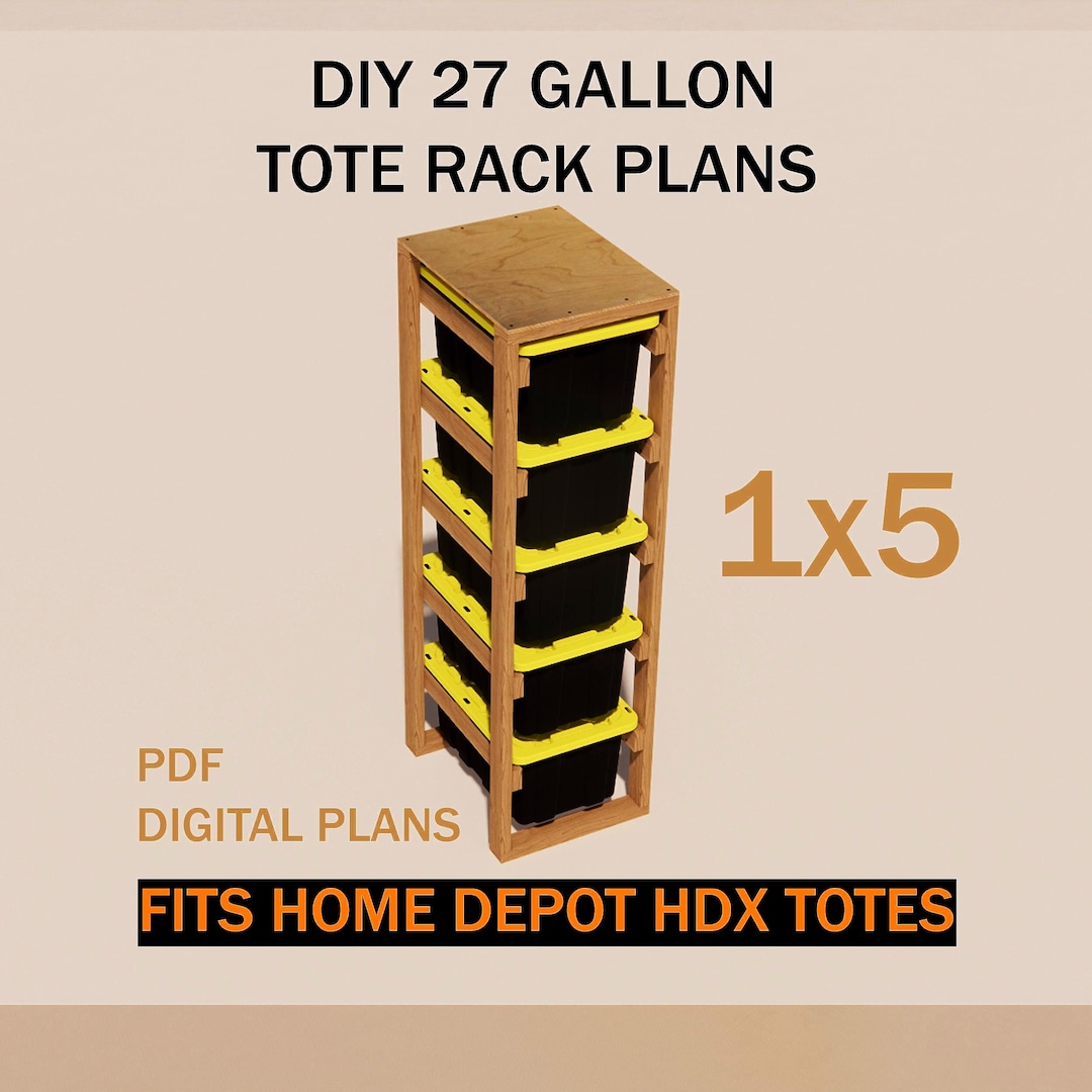 DIY Tote Rack Plans | 27 Gallon HDX Bin Storage (PDF Download) - Etsy