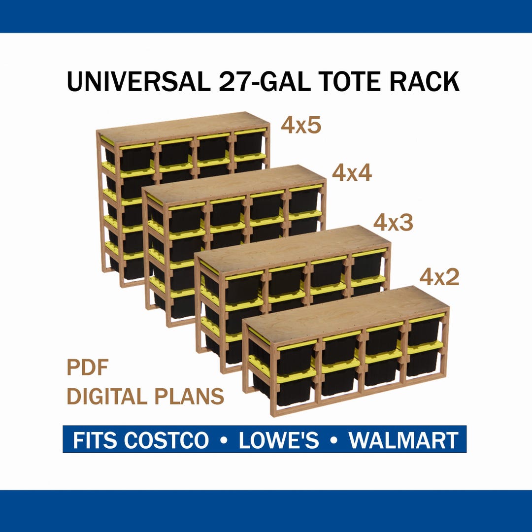 4-in-1 Universal Tote Rack Plans Bundle | Fits Costco Walmart Lowe's 27 ...