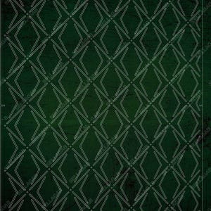 Peut inclure: Une feuille rectangulaire vert foncé avec un motif géométrique répétitif de losanges blancs. La feuille porte le texte "GM01CVT01 - Losanges combinés vertical 80mm X 80mm / 80mm X 43.8mm".