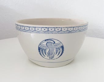 Vintage Mid Century Porzellan Blau und Weiß 8,5 "Reis Servierschüssel