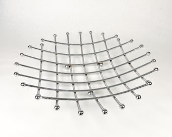 Vintage Sputnik Atomic Chrome Centerpiece Bowl